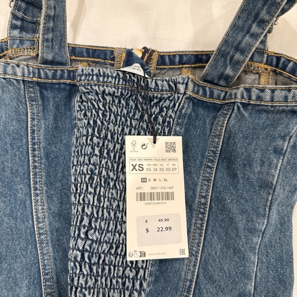 NEW Zara Denim Blue Tank Top - Picture 4 of 4